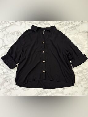 H&M Black Button-down Women's Top